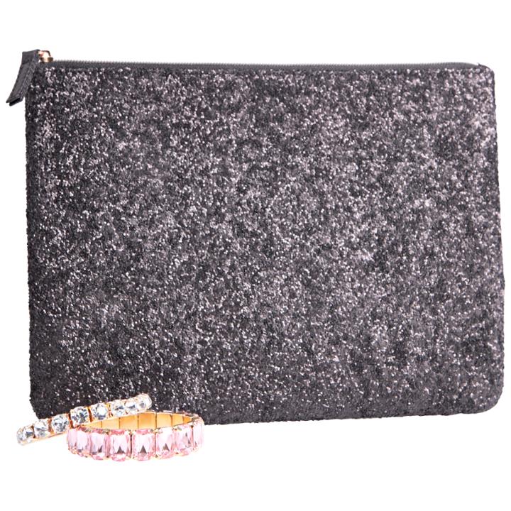 Glitz & Glam Sally Holiday Sparkle Clutch Black