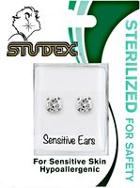 Studex Stainless Steel Cubic Zirconia 6mm Earrings