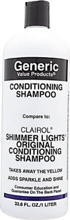 Generic Value Products Conditioning Shampoo Compare To Clairol Shimmer Lights Original Conditioning Shampoo 33.8 Oz.