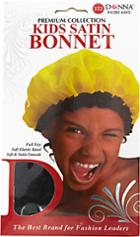 Donna Kids Black Satin Bonnet
