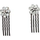 Dcnl Hair Accessories Black Crystal Mini Flower Combs