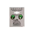 Crystallite Destine Dark Green Rivoli Earrings 11mm