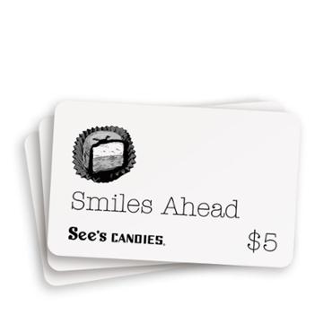 See's Candies Gift Card ($5 Gift Card Pack) - 25 Pack