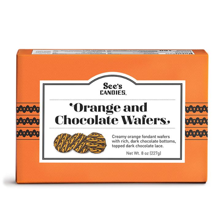 See's Candies Orange & Chocolate Wafers - 8 Oz