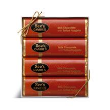 See's Candies Milk Chocolate With Toffee Nuggets Candy Bars