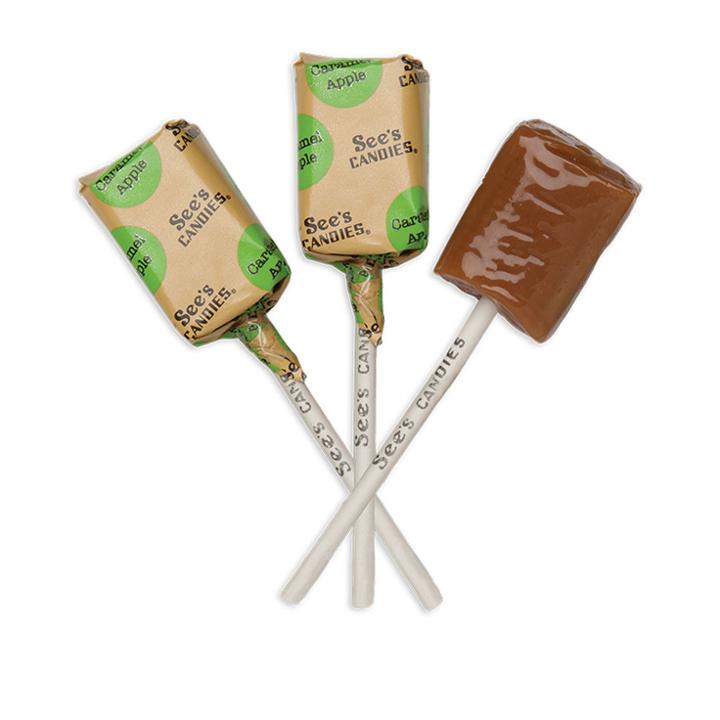 See's Candies Caramel Apple Lollypops - 5.6 Oz