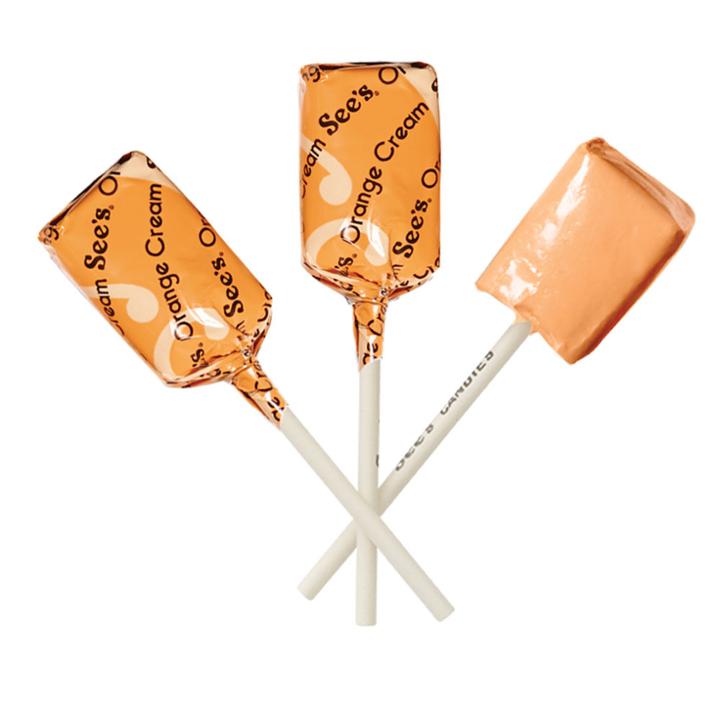 See's Candies Orange Cream Lollypops - 8 Pack