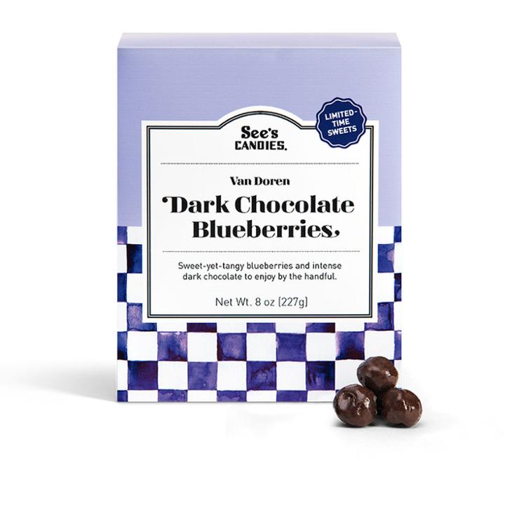 See's Candies Van Doren Dark Chocolate Blueberries - 8 Oz