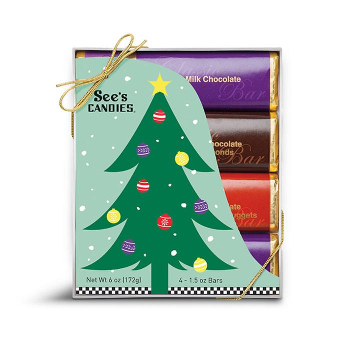 See's Candies Christmas Candy Bars - 4 Pack