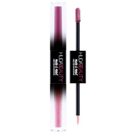 Huda Beauty Matte & Metal Melted Double Ended Eyeshadows Silk Bomber (purple Matte), Bubblegum (duo-chrome Fuchsia-toned Glitter) 2 X 0.068 Oz