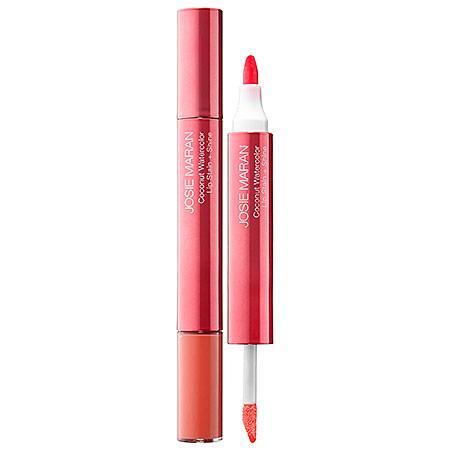 Josie Maran Coconut Watercolor Lip Stain & Shine Poppy Paradise 0.08 Oz