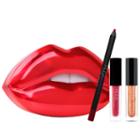 Huda Beauty Contour & Strobe Lip Set Heartbreaker - Lip Pencil & Liquid Lip, Shameless - Lip Strobe