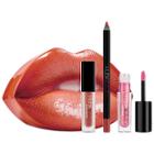 Huda Beauty Contour & Strobe Lip Set Trendsetter (stylish Brown Nude) / Snobby (semi-sheer Light Pink Base With Pink And Gold Pearls)