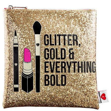 Sephora Collection Glitter, Gold, & Everything Bold Clutch 8.75w X 8.25h