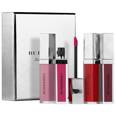 Burberry Liquid Lip Velvet Set Fawn Rose No. 09/ Magenta No. 33/ Regiment Red No. 37/ Oxblood No. 53