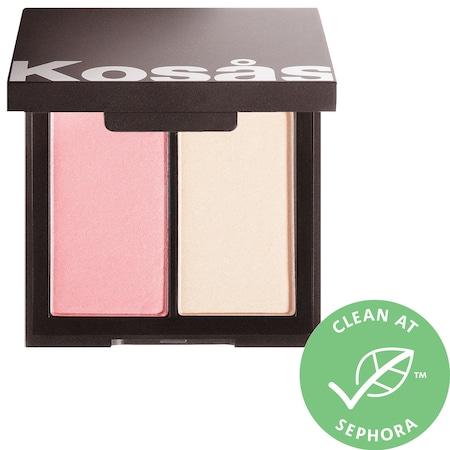 Kosas Color & Light: Pressed Powder Blush & Highlighter Duo Longitude Zero .32 Oz / 9 Ml/g