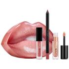 Huda Beauty Contour & Strobe Lip Set Bombshell (subtle Pinkish Nude) / Ritzy (semi-sheer Champagne With Gold And Pink Shimmer)