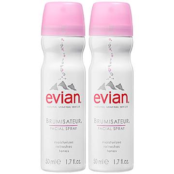 Evian Mineral Water Spray Duo To Go 2 X 1.7 Oz