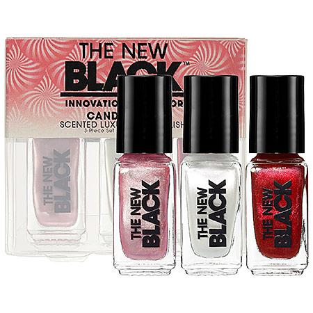 The New Black Candy Cane Scented Luxury 3-piece Nail Polish Set