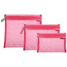 Sephora Collection The Gallivanter Pink It Over 7 5/8" H X 9 1/2" L X 2 1/4" W (large Bag) 5 3/4" H X 8" L X 0" W (medium Bag) 4 1/8" H X 6 1/2" L X 0" W (small Bag)