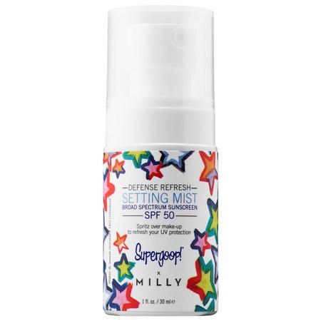 Supergoop! Supergoop! X Milly Defense Refresh Setting Mist Broad Spectrum Sunscreen Spf 50 1 Oz/ 30 Ml