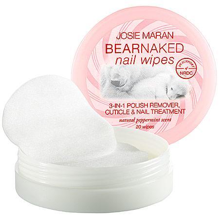Josie Maran Bear Naked Nail Wipes Peppermint - 20 Wipes