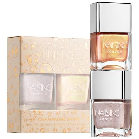Nails Inc. Champagne Shine Nail Polish Duo 2 X 0.49 Oz/ 14 Ml