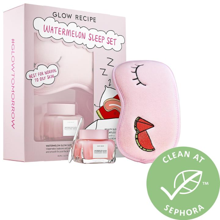 Glow Recipe Watermelon Glow Sleeping Mask Set 2.7 Oz/ 80 Ml + Free Eye Mask