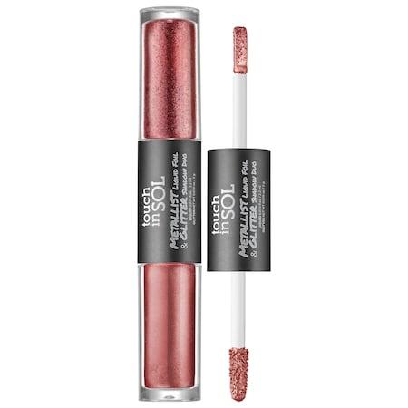 Touch In Sol Metallist Liquid Foil & Glitter Eye Shadow Duo Adelio Liquid 0.123 Oz X Glitter 0.070 Oz/ Liquid 3.64 Ml X Glitter 2.07 Ml