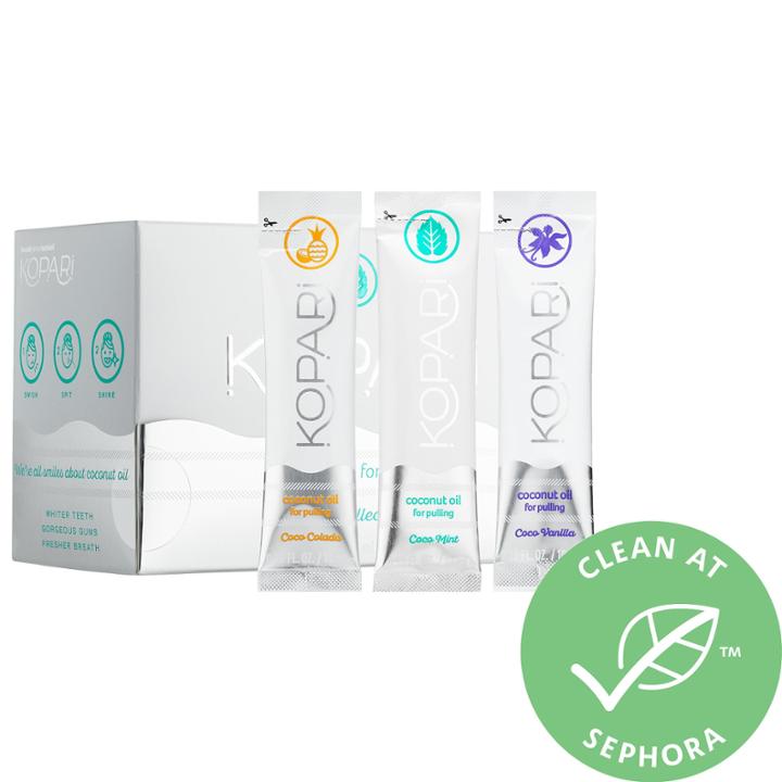 Kopari Coconut Oil Pullers Coco Collection - Mint, Pina Colada, Vanilla 14 X 0.33 Oz/ 10 Ml Packets