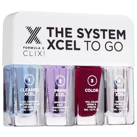 Formula X The System Xcel(tm) To Go Clix! - Travel-sized Gel-like Nail Polish Set 4 X 0.1 Oz