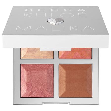 Becca Becca X Khloe Kardashian & Malika Haqq Bronze, Blush & Glow Palette Made With Love By Malika 0.42 Oz/ 12 G