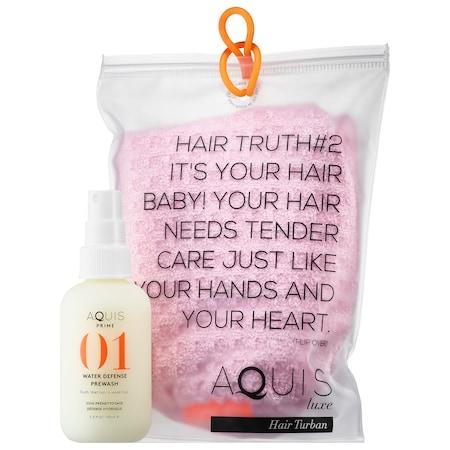 Aquis Waffle Luxe Hair Turban Blush