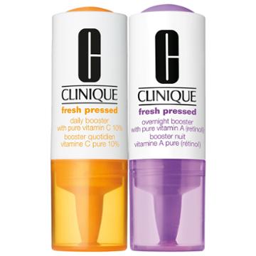 Clinique Fresh Pressed Clinical&trade; Daily + Overnight Boosters With Pure Vitamin C 10% + A (retinol) 1+1 System: 1x 8.5ml Vitamin C & 1x 7ml Vitamin A