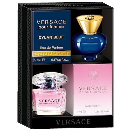 Versace Bright Crystal And Dylan Blue Pour Femme Mini Coffret 2 X 0.17 Oz/ 5 Ml