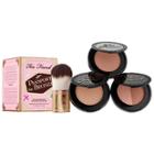 Too Faced Passport To Bronze Deluxe Bronzer & Flatbuki Brush Set 3 X 0.08 Oz