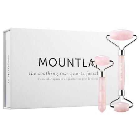 Mount Lai De-puffing Rose Quartz Roller Facial Set