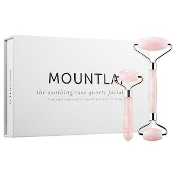 Mount Lai De-puffing Rose Quartz Roller Facial Set