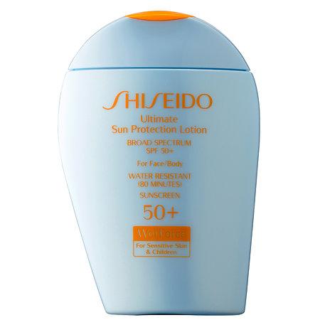 Shiseido Ultimate Sun Protection Lotion Broad Spectrum Spf 50+ Wetforce For Sensitive Skin & Children