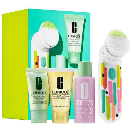Clinique Clean Skin, Great Skin Sonic Brush Set For Drier Skin