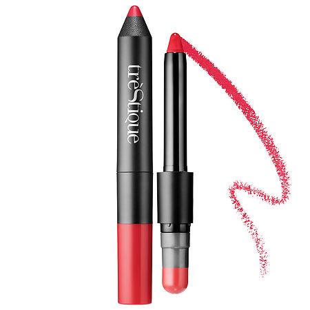 Trestique Matte Color & Shiny Balm Lip Crayon Chile Red Lip Crayon: 0.06 Oz/ 1.8 G, Balm: 0.04 Oz / 1.1 G
