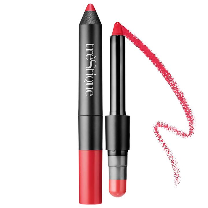 Trstique Matte Color & Shiny Balm Lip Crayon Chile Red Lip Crayon: 0.06 Oz/ 1.8 G, Balm: 0.04 Oz / 1.1 G