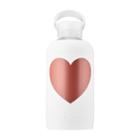 Bkr Metallic Rose Winter Heart Glass Water Bottle Little - 16 Oz/ 500 Ml