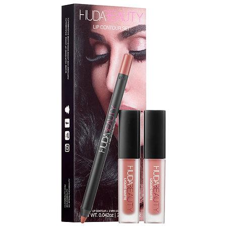 Huda Beauty Lip Contour Set Trendsetter (brown Nude) & Bombshell (subtle Pinkish Nude)