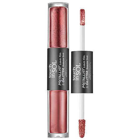 Touch In Sol Metallist Liquid Foil & Glitter Eye Shadow Duo Adelio Liquid 0.123 Oz / Glitter 0.070 Oz