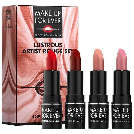 Make Up For Ever Lustrous Artist Rouge Lipstick Set 4 X 0.04 Oz/ 1.4 G