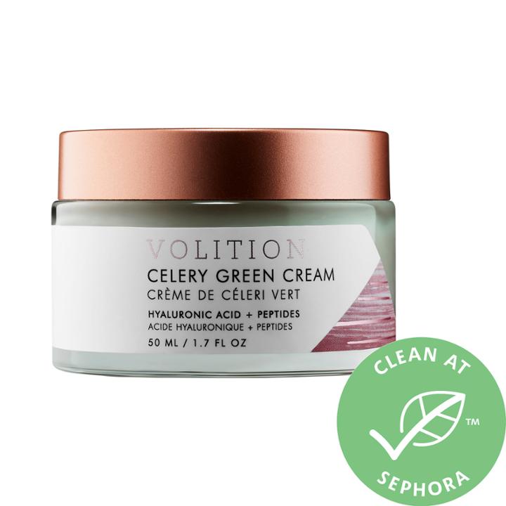 Volition Beauty Celery Green Cream With Hyaluronic Acid + Peptides 1.7 Oz/ 50ml
