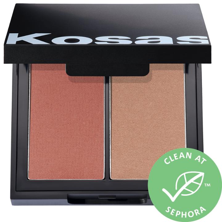 Kosas Color & Light: Pressed Powder Blush & Highlighter Duo Papaya 1972 High Intensity 0.32 Oz/ 9 G