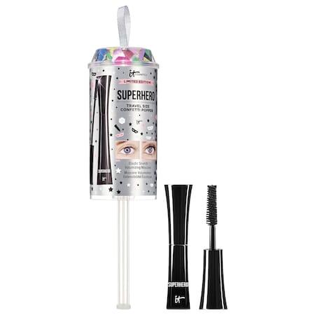It Cosmetics Superhero Elastic Stretch Volumizing Mascara Mini Confetti Popper Black 0.17 Oz/ 5 Ml