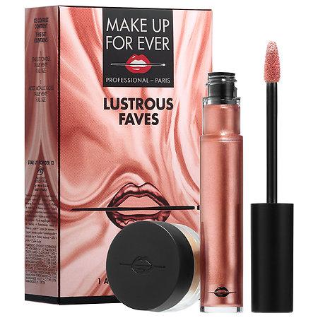 Make Up For Ever Lustrous Faves 0.04 Oz/ 1.2 G (star Lit Powder), 0.20 Oz/ 6 Ml (metallic Gloss)